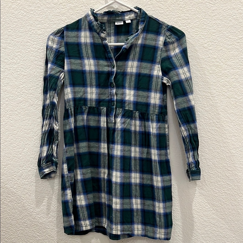 GAP Kids Plaid Dress - Green and Blue